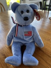 TY Beanie Baby America the Bear Plush Rare with Errors In Memory of 9/11/2001