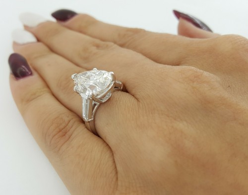 Pear & Baguette Diamond 6.69 ct Platinum Engagement Ring GIA Flawless Rtl $260k - Picture 3 of 11