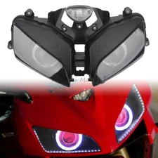 Front Headlight Assembly Red Devil White Angel Eyes For Honda CBR600RR 2003-2006