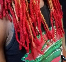 100% Human Hair handmade Dreadlocks red 5 pieces 