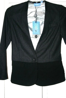 XS Simply Vera Vera Wang Black Blazer/New with Tag-Subtle Two Tone