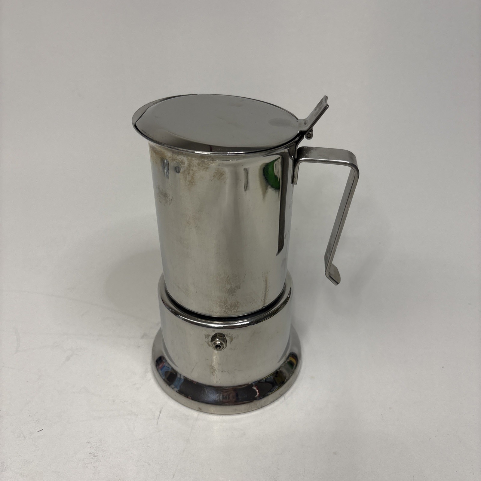 CAFFETTIERA ALPU F.LLI PUPPIENI 4/6 TZ INOX BIG JOE 1980 VINTAGE DESIGN ITALY #8