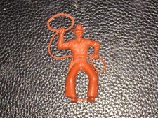 MPC Mounted Cowboy w/Lasso. 1960s-1970s 54mm Scale. Brown Plastic