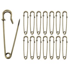 30Pcs, Safety Pins 75mm Electroplated Large Safety Pin for Clothes Bronze
