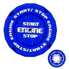 Rotary Push Start Button Cover, Car Engine Start Stop Button Cover, BLUE