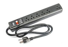 Elite Core AC Power Strip with Surge Protection 6 Outlets Stage Studio -Black