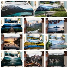 3D Mountains River Forest Sky Landscape Quilt Cover Duvet Cover Comforter set
