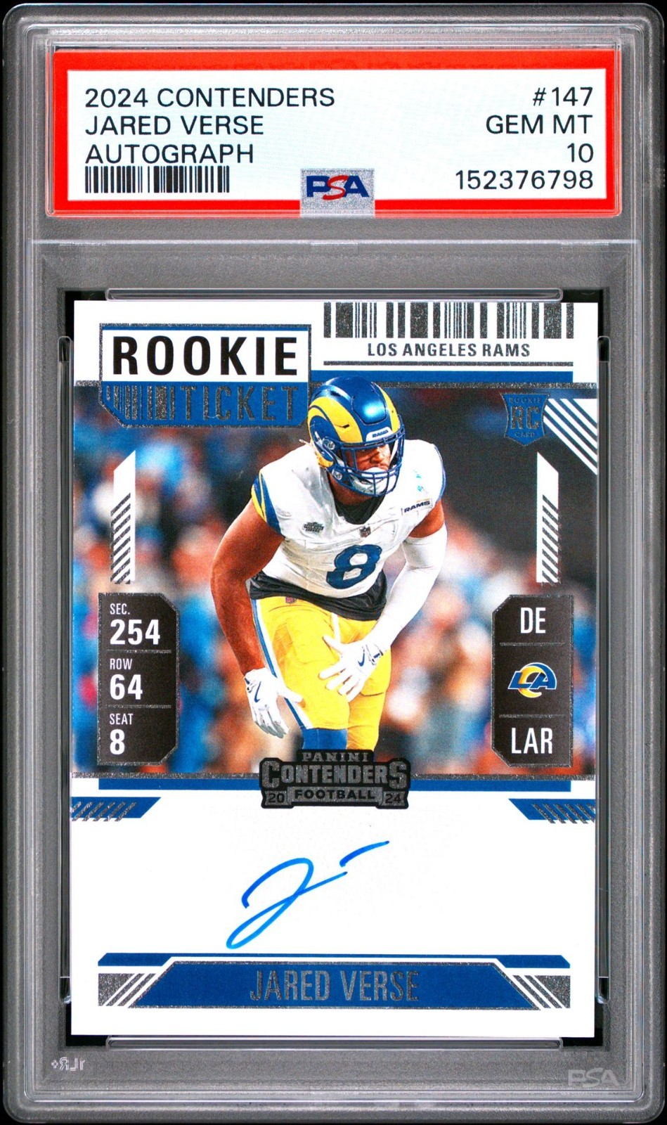 Jared Verse Panini Contenders #147 Autograph