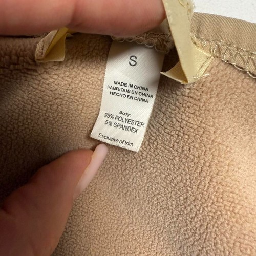 Sudadera Qinsen Mujer Talla S Marrón Recortada Manga Larga Media Cremallera Polar - Imagen 4 de 8