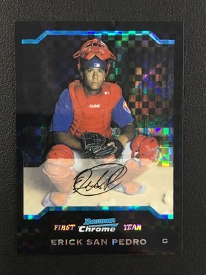 2004 Bowman Draft Picks & Prospects #BDP37 Erick San Pedro Chrome X-Fractor /125