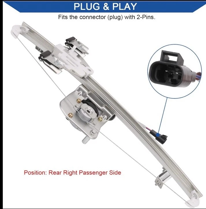 Regulador de ventana eléctrica trasero derecho Dorman 741389 para Silverado Sierra 07-13 con motor Foto 3 de 4