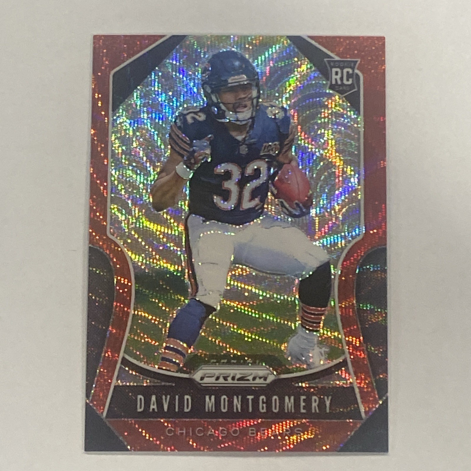2019 Lions David Montgomery Prizm Red Wave RC Card #/149 SP