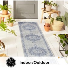 Durable Transitional Medallion Area Rug for High Traffic Areas, 1'9"x7'2"