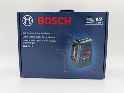 BOSCH Self-Leveling Three-Line Laser Range 50' Model GLL 3-15