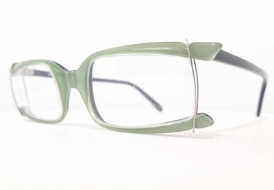 Frost Brille Bamboo Eckig Semi Vollrand Grün Schwarz Silber Crazy Optik Art GER