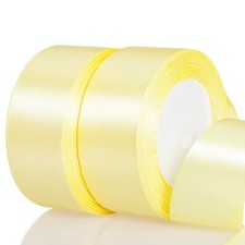 1 1/2 Inch Baby Maize Satin Ribbon 50 Yards Solid Fabric Ribbon for Gift Wrap...