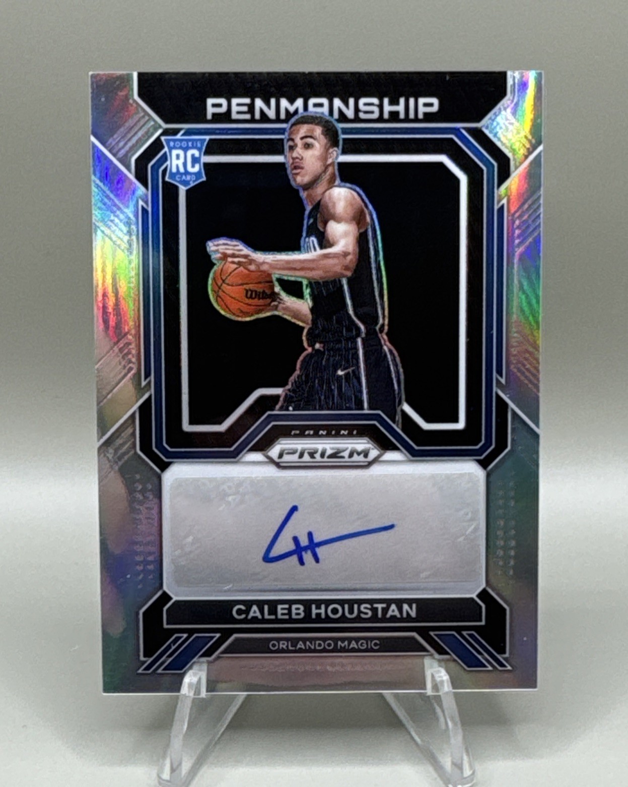2022-23 Panini Prizm Rookie Penmanship Prizms Silver #21 Caleb Houstan Auto