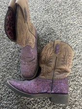 Smoky Mountain Boots Girls Western Glitter Purple Cowgirl Boot Size 3R