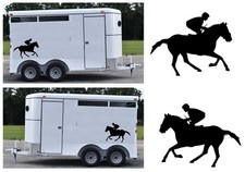 Vinyl Decal   -  Race / Horse / Racehorse and Jockey - (Free tracked48)