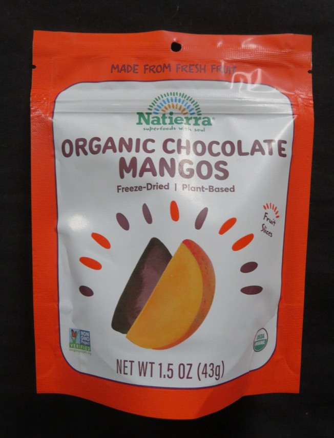 Paquete de 20, 40, 100 rodajas de mango de chocolate negro Natierra 1,5 oz EXP. 02/2025 LEER