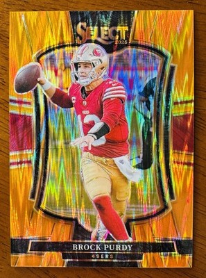2025 Panini Select #117 Brock Purdy /399 Orange Prizm Shock 49ers Color Match