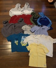HUGE Lot Of 15 Boys Shirts Size 7/8 Short  Long Sleeve Hoodies Matching Twins