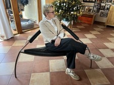 Sessel - Kleines Sofa Echt Leder Schwarz Unikat 