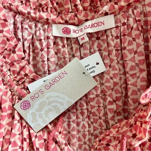 Neu mit Etikett Ro’s Garden kurzes Sonia Rüschenkleid Phoenix Größe Medium 100 % Baumwolle rot - Bild 8 von 10