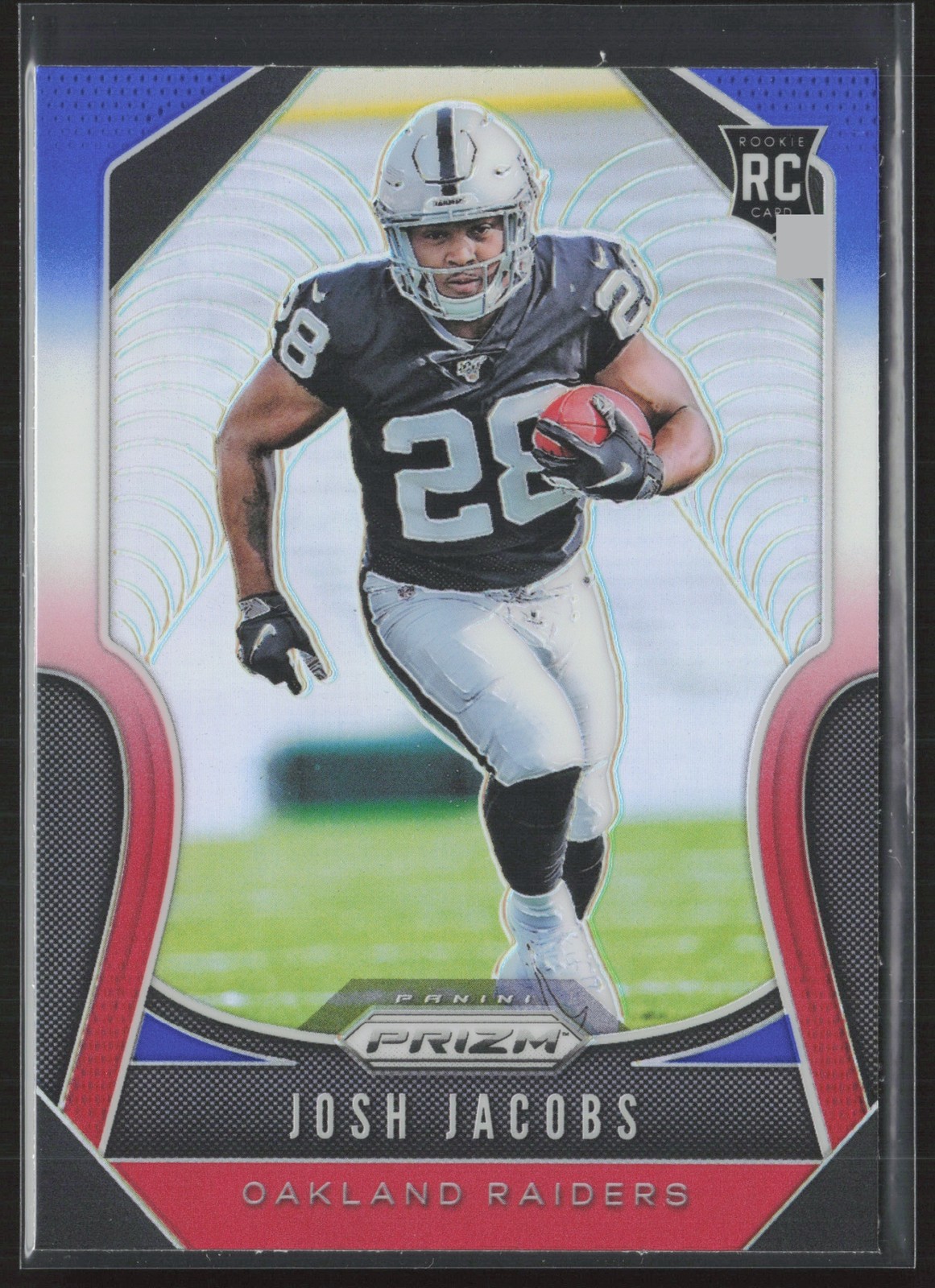 2019 Panini Prizm Josh Jacobs Red White and Blue Oakland Raiders #323 RC