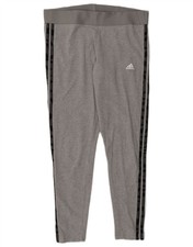 ADIDAS Womens Leggings UK 16/18 Large Grey AL02