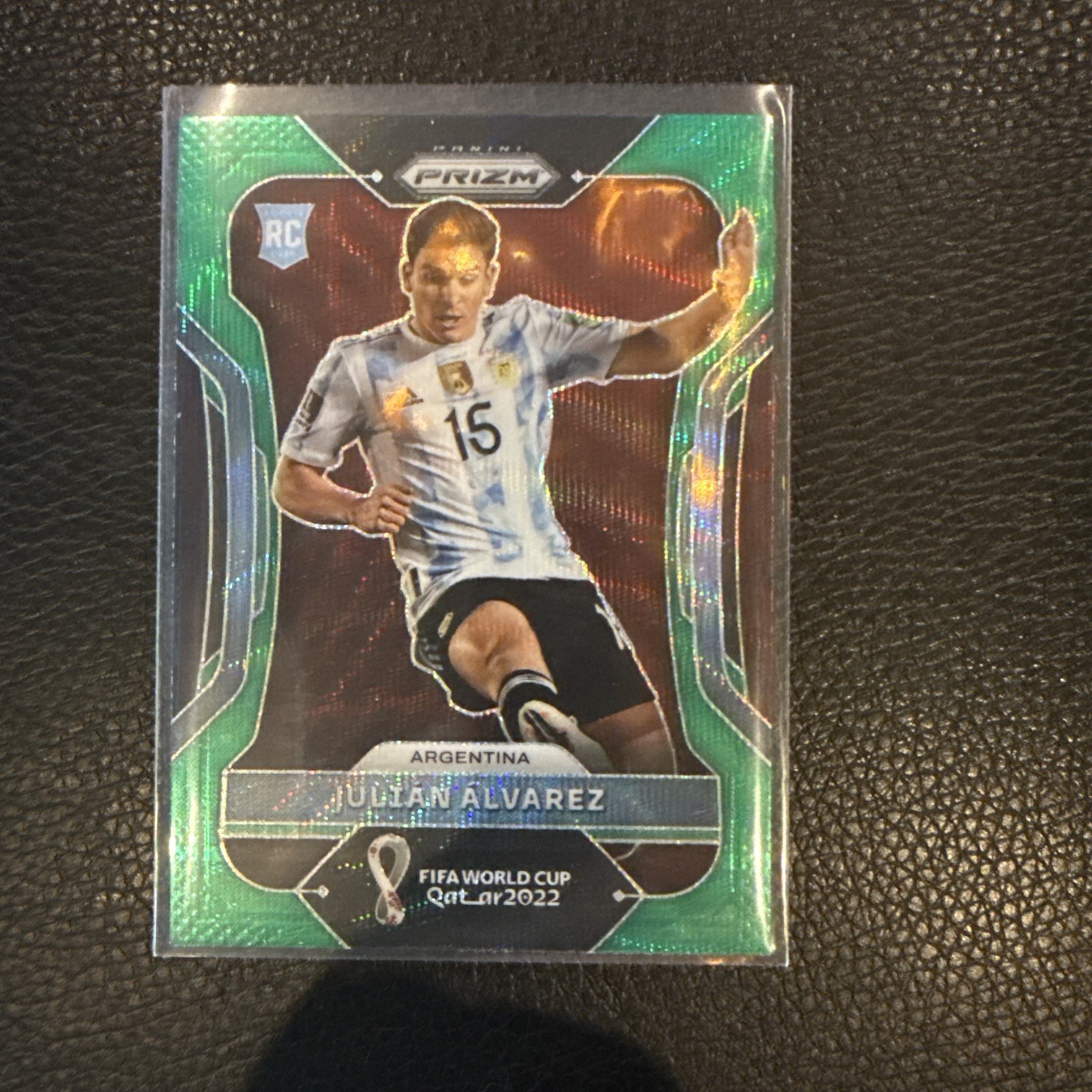 2022 Panini Prizm World Cup Qatar - Julian Alvarez #4 Green Wave Prizm (RC)