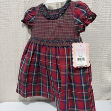 Chaps Baby Girl Red Plaid 9 Month 2 Piece Dress