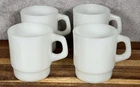 Lot Of 4 Vintage Fire King Ware Anchor Hocking IVORY D Handle Cup Mugs Made USA
