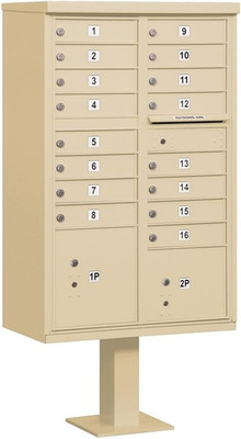 16 Door USPS Cluster Box Unit - Sandstone Finish, Type III Access