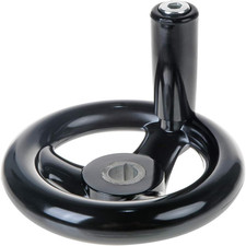 3.94'' Hand Wheel Black W Revolving Handle 3 Spoked 12Mm Hole Adjustment round H