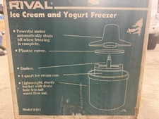 VTG NEW OLD STOCK Rival Ice Cream & Yogurt Freezer Maker Model8401 Electric 4 Qt