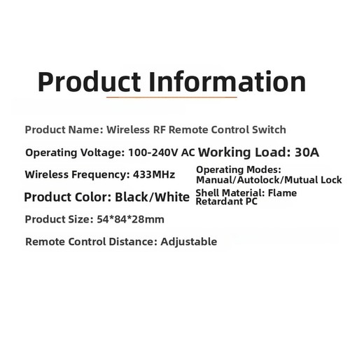 220V Control Switch Remote Control Device Compact Design Flame-retardant Housing - Picture 5 of 11