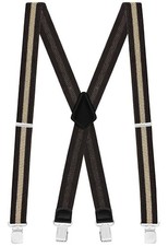 Textured Suspenders for Men - 48" Adjustable Straps 1 1/2" - X Back with Meta...