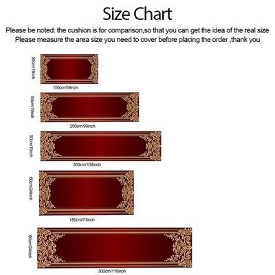 1pc of Red And Golden Floral Design Runner Rugs, Suitable for Hallways, Easy t