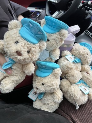Jellycat Airlines Pilot Bear Plush Small 2023 Blue Hat Scarf
