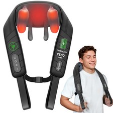 Cordless Neck Shoulder Massager with Heat, Shiatsu Neck Back Massage for Pain...