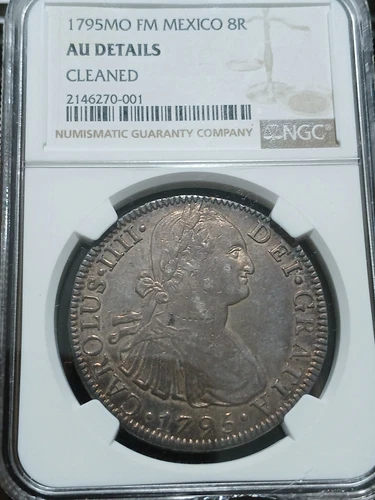 1795 Mo Mexico 8 REALES NGC AU DETAILS