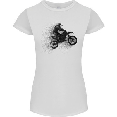 Abstrakter Motocross-Fahrer Dirt Bike Damen Petite Cut T-Shirt