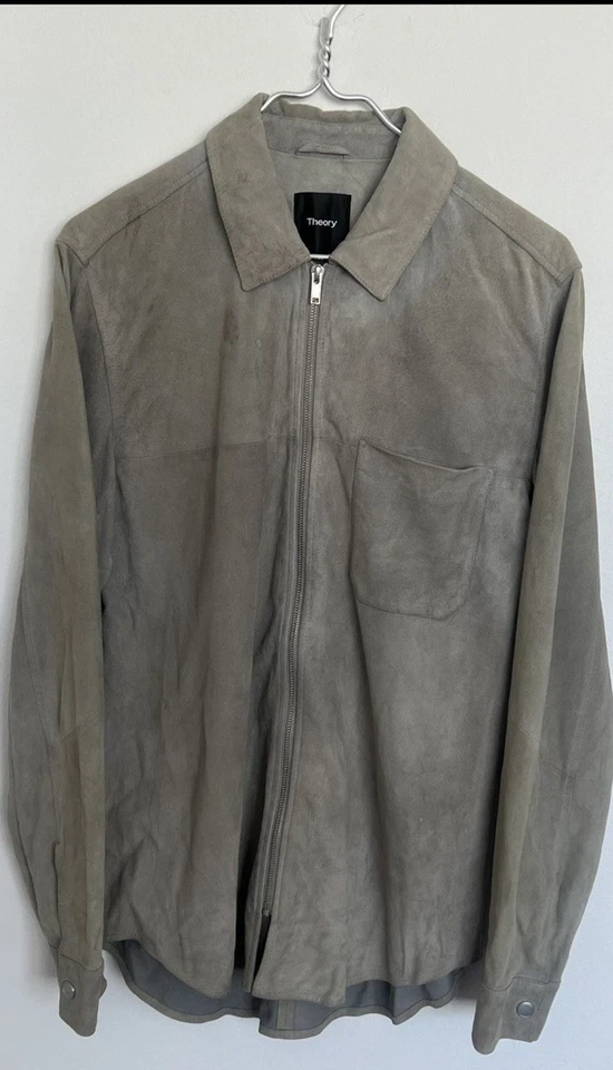 Chaqueta de cuero Theory gris cabra Foto 2 de 4