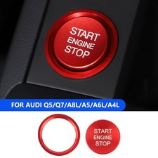 Keyless Engine Start Stop Push Button Switch Ring Cover For Audi A4 A6 Q5 Q7 Red