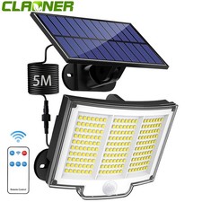 210 LED Solarleuchte Fluter mit Bewegungsmelder Solarlampe 3 Modi Strahler Außen
