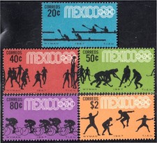 Mexique 734/38 1967 Prélude Des Jeux Olympiques MNH