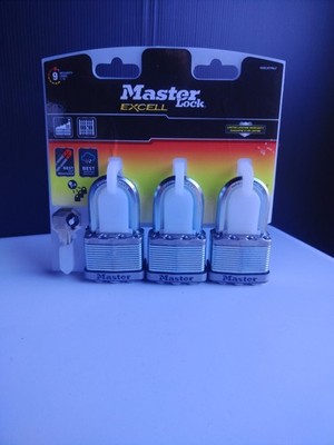 Master Lock Excell Vorhängeschlösser 3er Pack M5 EURTRILF Der gleiche Schlüssel öffnet alle 3. Neu 