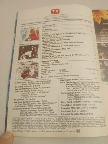 TV Guide SLC Utah October 2 1982 Genie Francis Knight Rider Debut Dr Shock - Picture 4 of 24