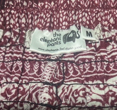 Pantaloni The Elephant donna taglia M bordeaux e panna elefante harem palazzo pant - Foto 3 di 4